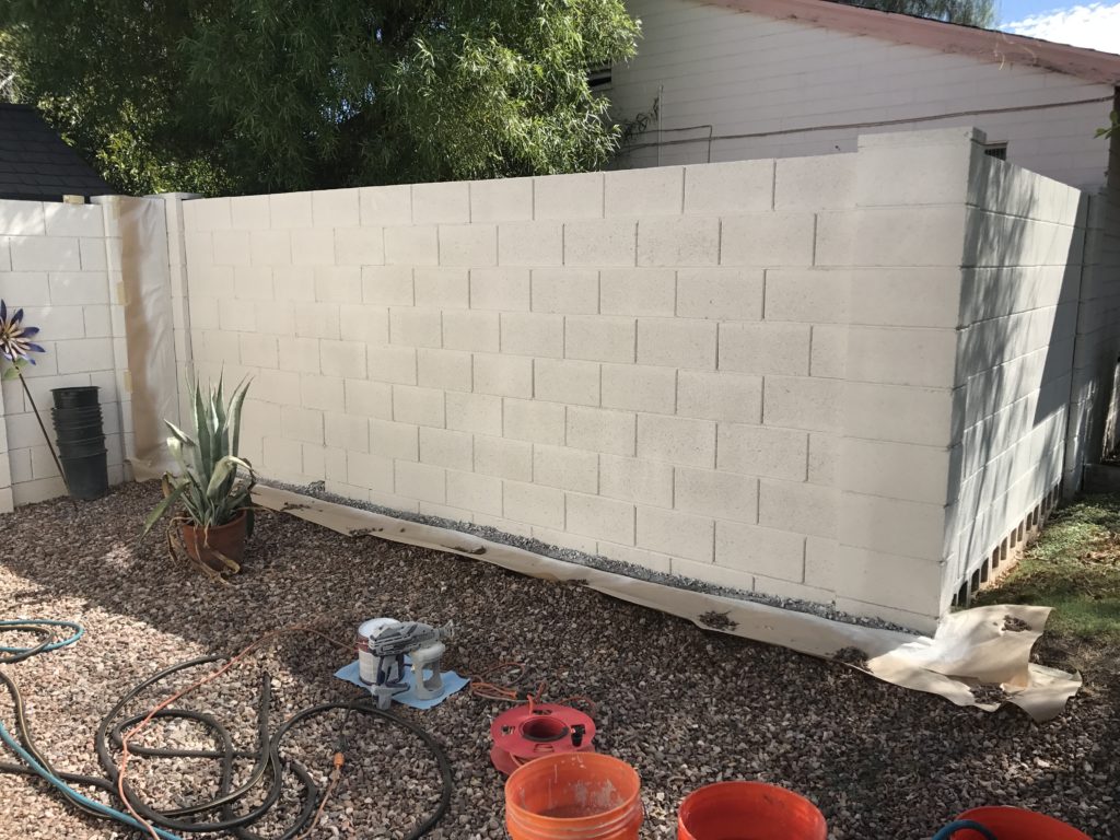 Brick Wall Repair with Paint Job